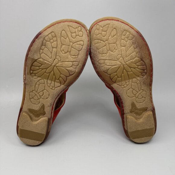 Born Iwa Sandals Women's Size 9M Red Burnt  Leather Suede Open-Toe - Picture 8 of 8